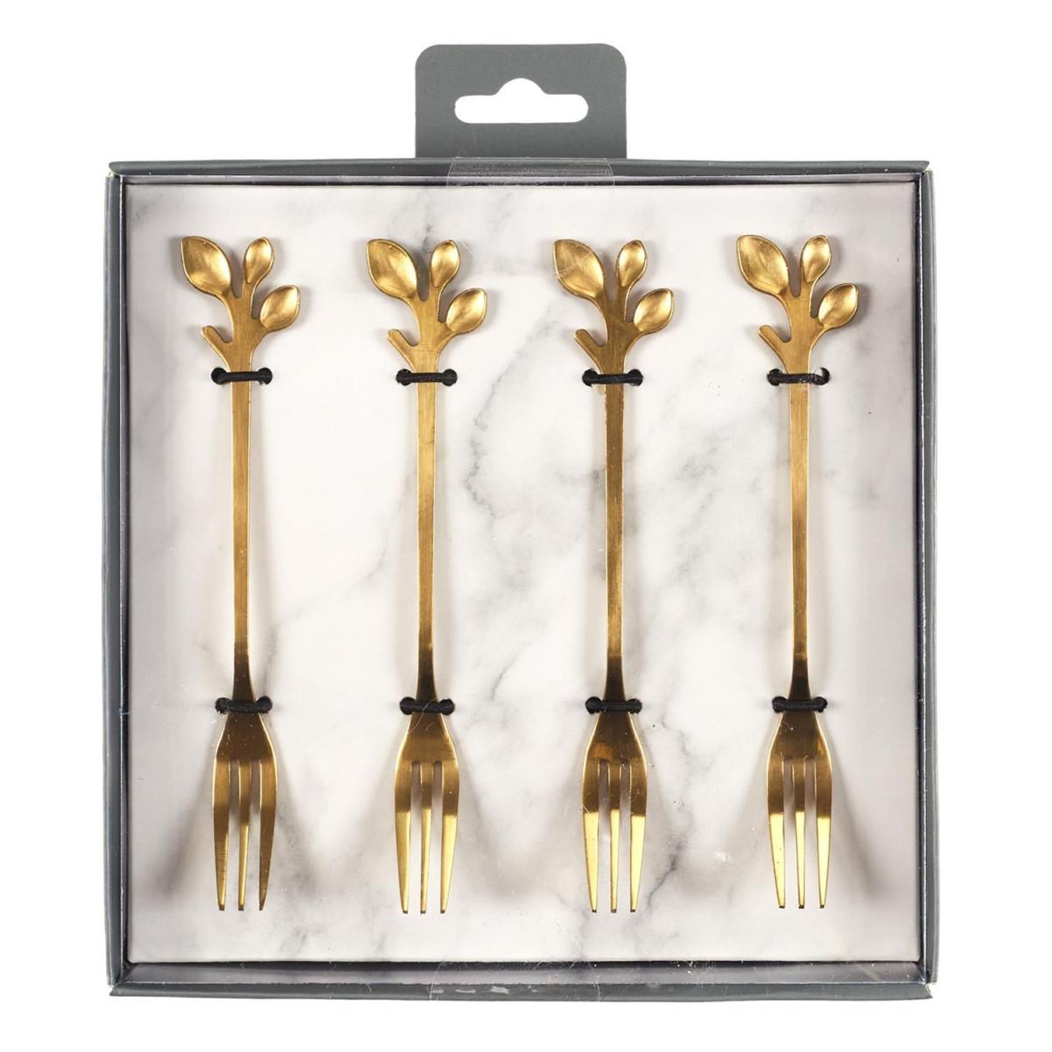 Voir la diapositive 4 : The Home Deco Factory Lot de 4 Fourchettes à Dessert  Royal  12cm Or