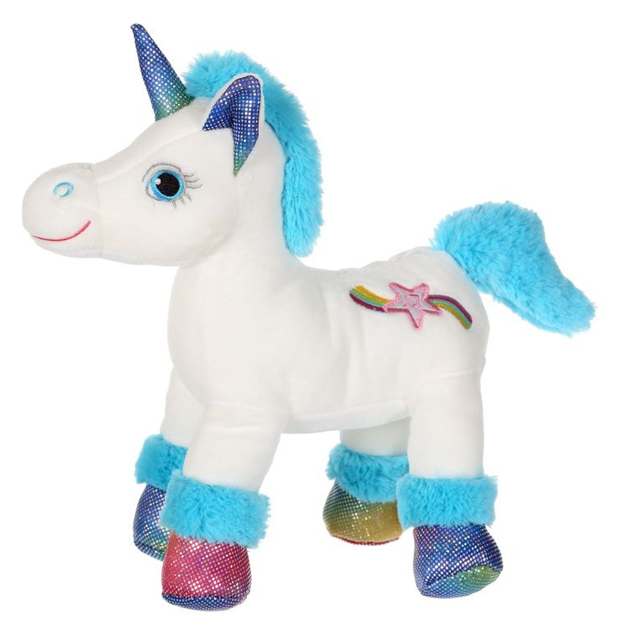 GIPSY Peluche Licabella Sparkle sonore - 22 cm - Blanc/Bleu