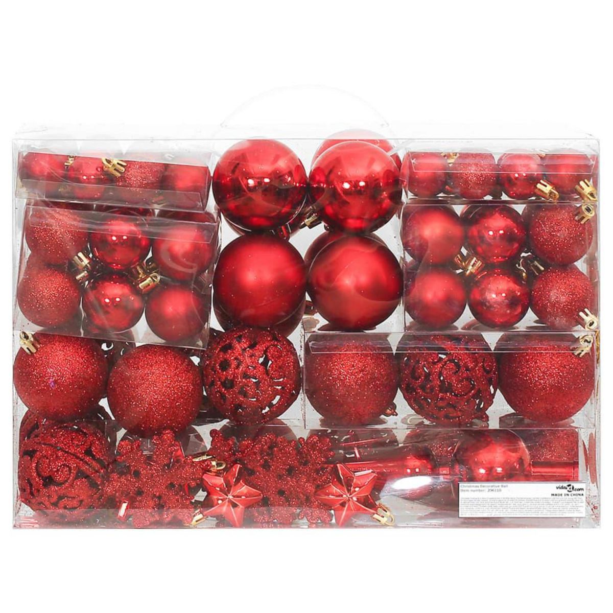 VIDAXL Ensemble de boules de Noël 111 pieces rouge polystyrene