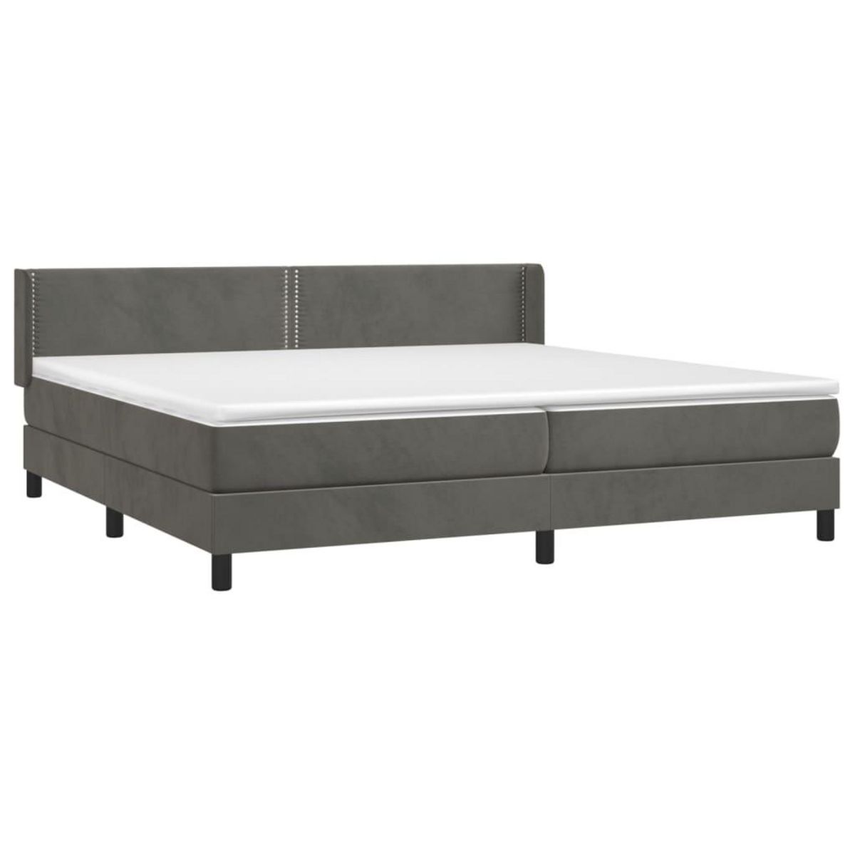 VIDAXL Sommier a lattes de lit et matelas Gris fonce 200x200cm Velours