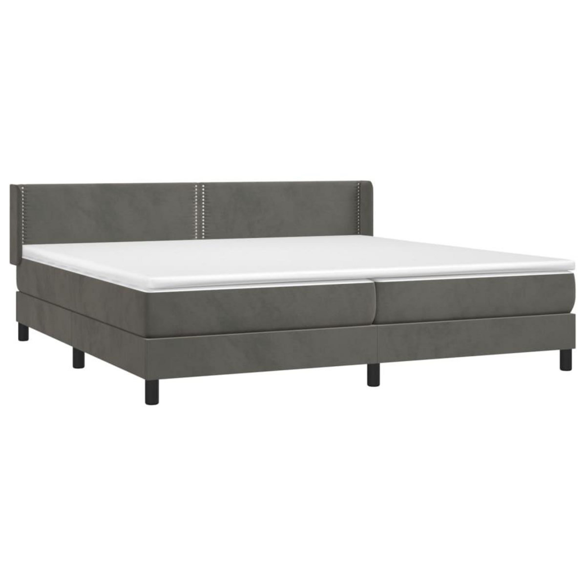 VIDAXL Sommier a lattes de lit et matelas Gris fonce 200x200cm Velours