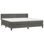 Voir la diapositive 3 : VIDAXL Sommier a lattes de lit et matelas Gris fonce 200x200cm Velours