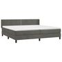 Voir la diapositive 3 : VIDAXL Sommier a lattes de lit et matelas Gris fonce 200x200cm Velours