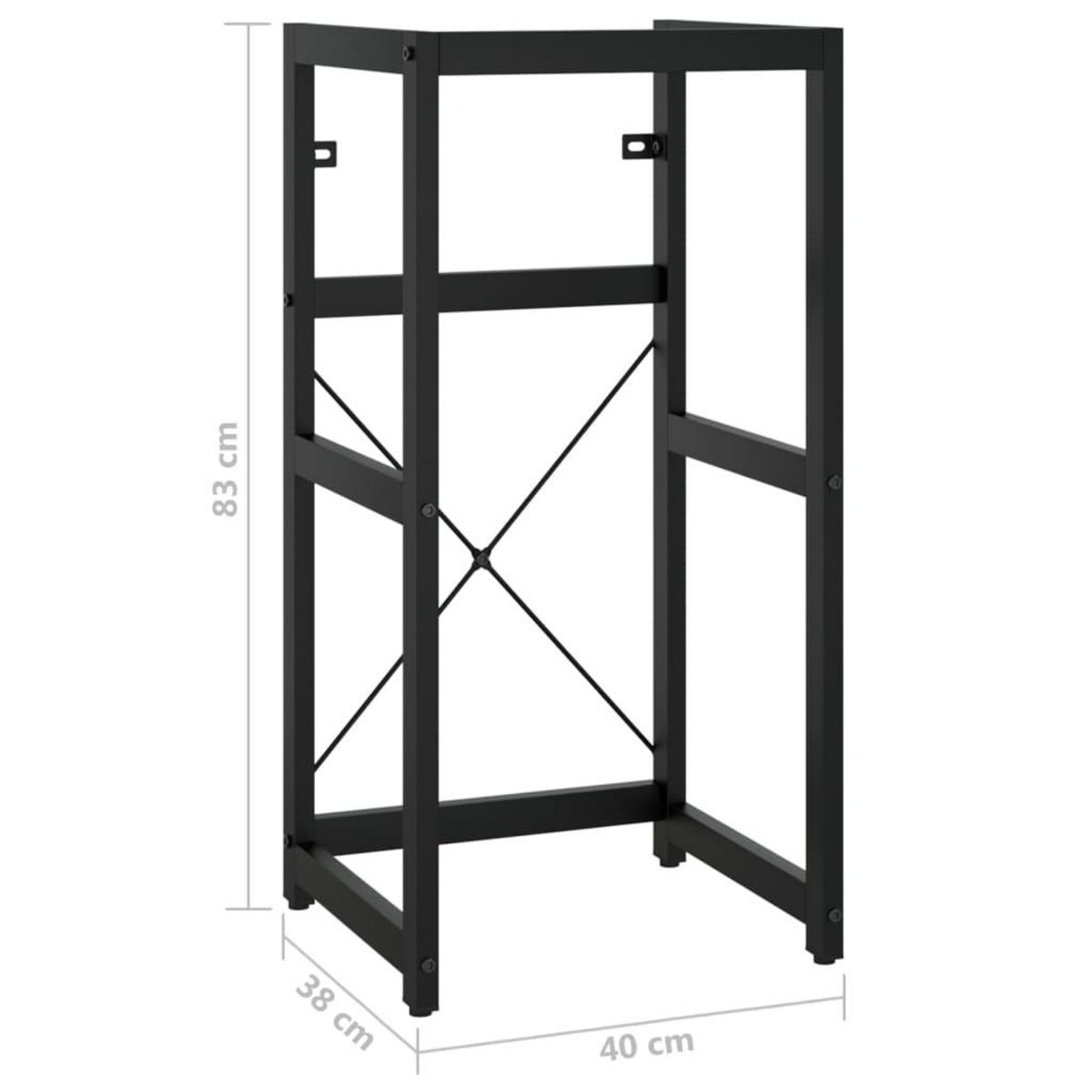 VIDAXL Cadre de lavabo de salle de bain Noir 40x38x83 cm Fer