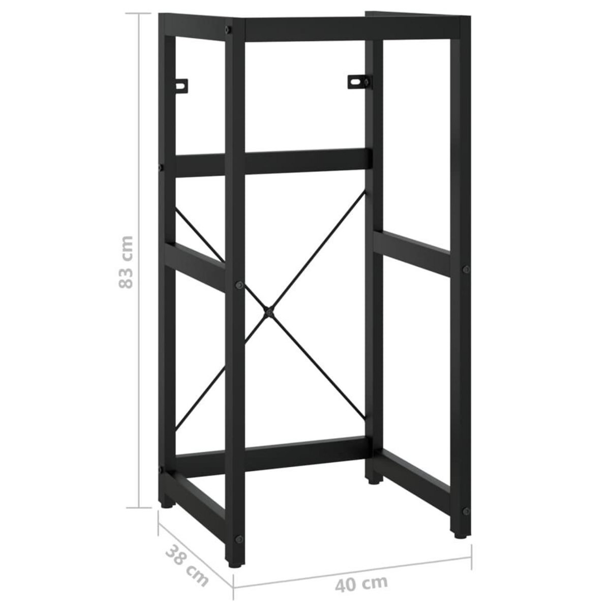VIDAXL Cadre de lavabo de salle de bain Noir 40x38x83 cm Fer