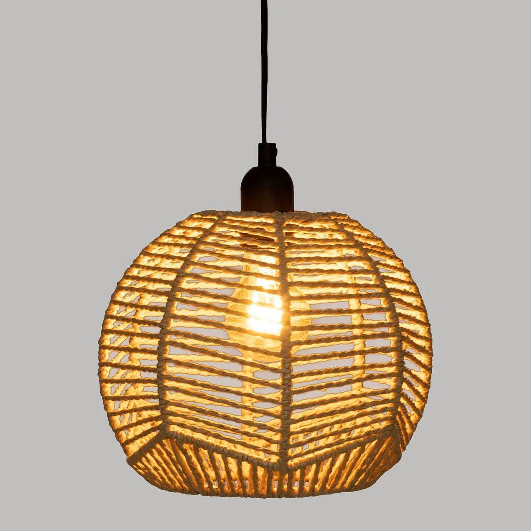 Voir la diapositive 4 : ATMOSPHERA Lampe suspension corde  caren  24cm naturel