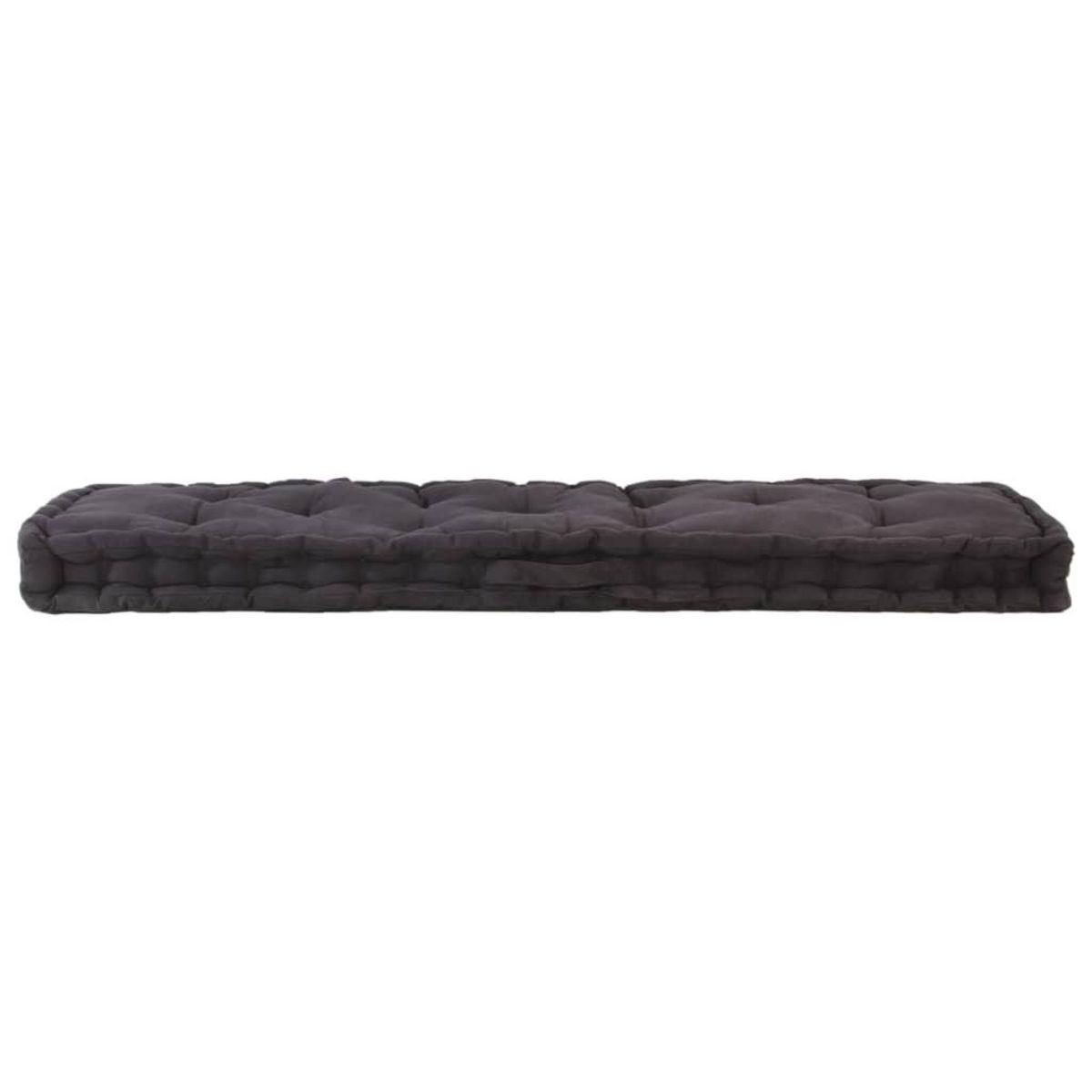 VIDAXL Coussin de plancher de palette Coton 120x40x7 cm Noir