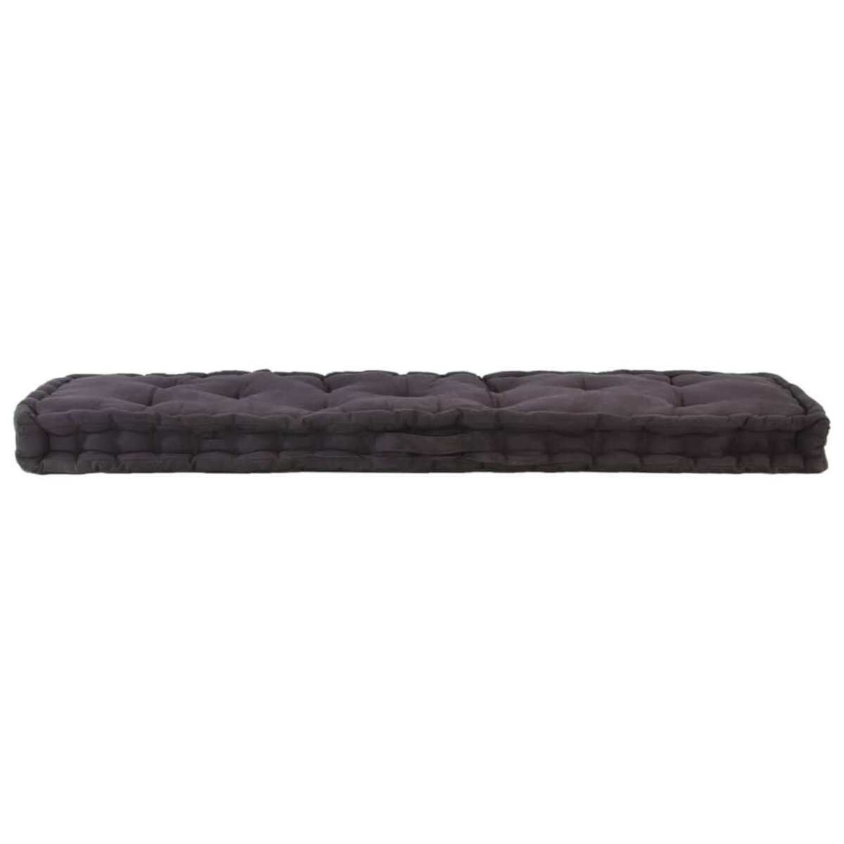 VIDAXL Coussin de plancher de palette Coton 120x40x7 cm Noir