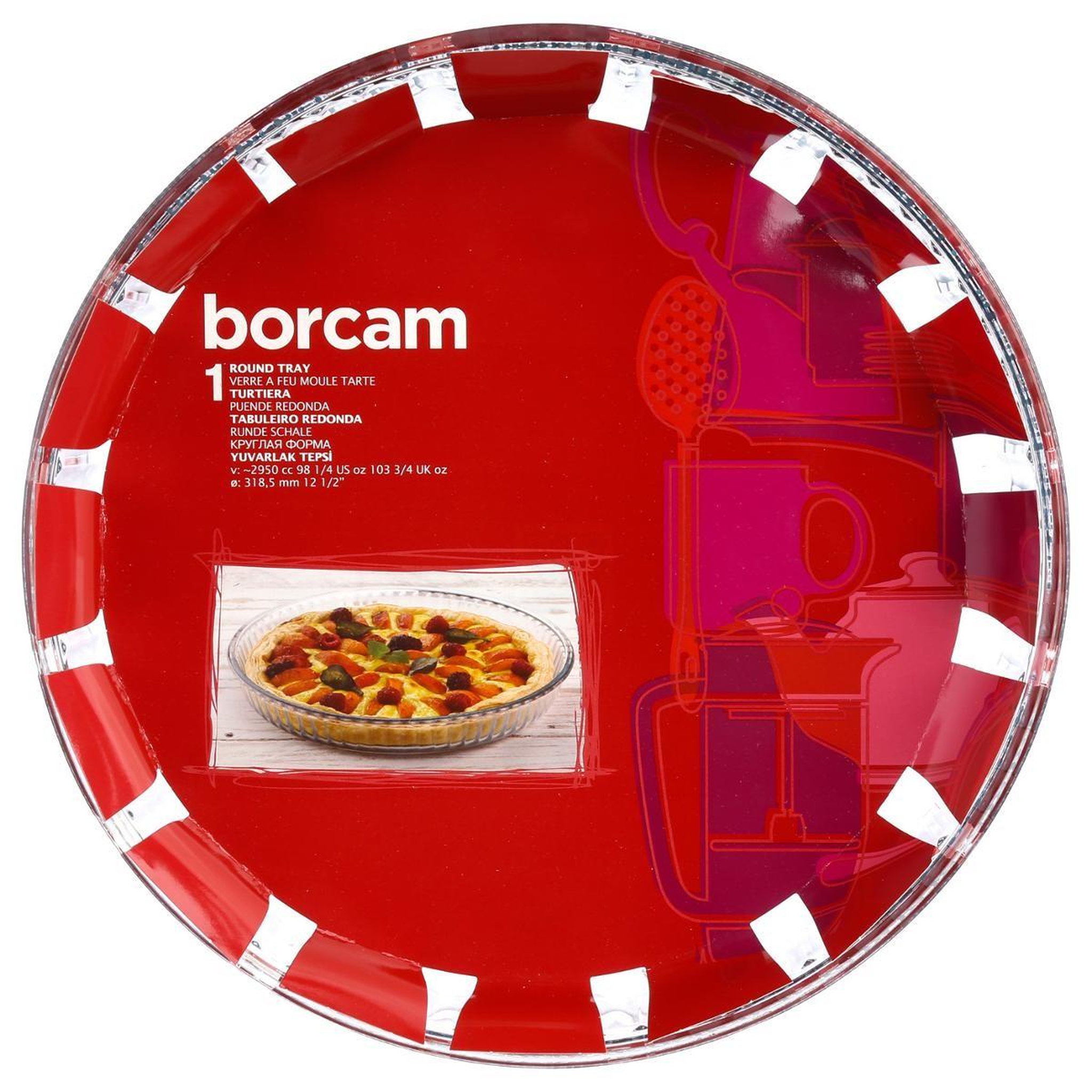 Voir la diapositive 4 : FIVE Plat en Verre Rond  Four  32cm Transparent