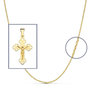 Voir la diapositive 2 : L'ATELIER D'AZUR Pendentif  - Médaille Christ sur la Croix Or 18 Carats 750 Jaune - Chaine Offerte