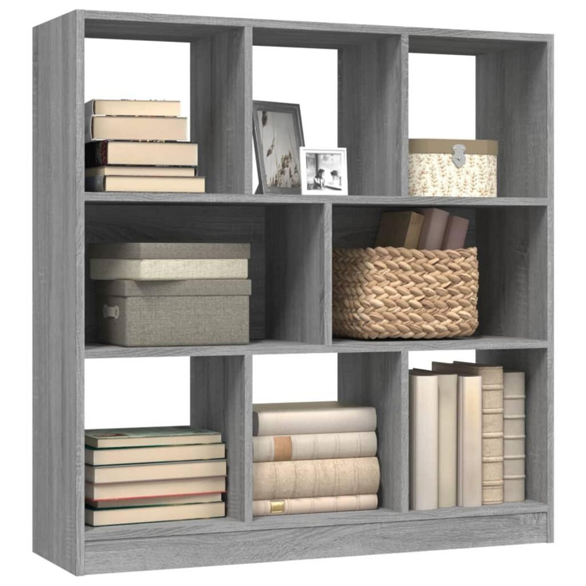 VIDAXL Bibliotheque Sonoma gris 97,5x29,5x100 cm Bois d'ingenierie