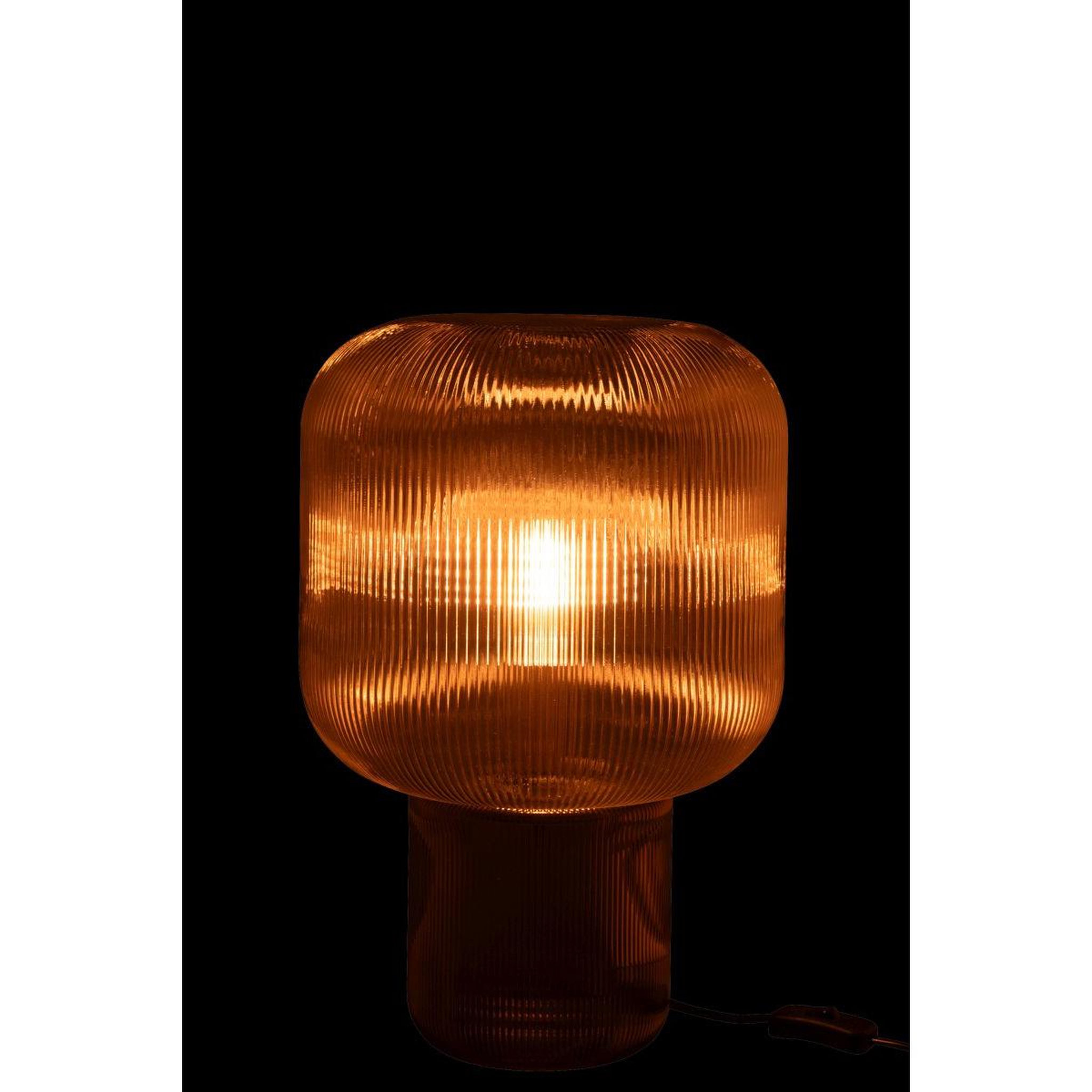 Voir la diapositive 3 : J-LINE Lampe à poser en verre  allyson  42cm marron