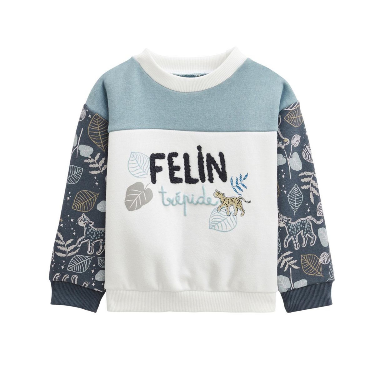 Petit Béguin Sweat-shirt bébé en molleton Félintrépide