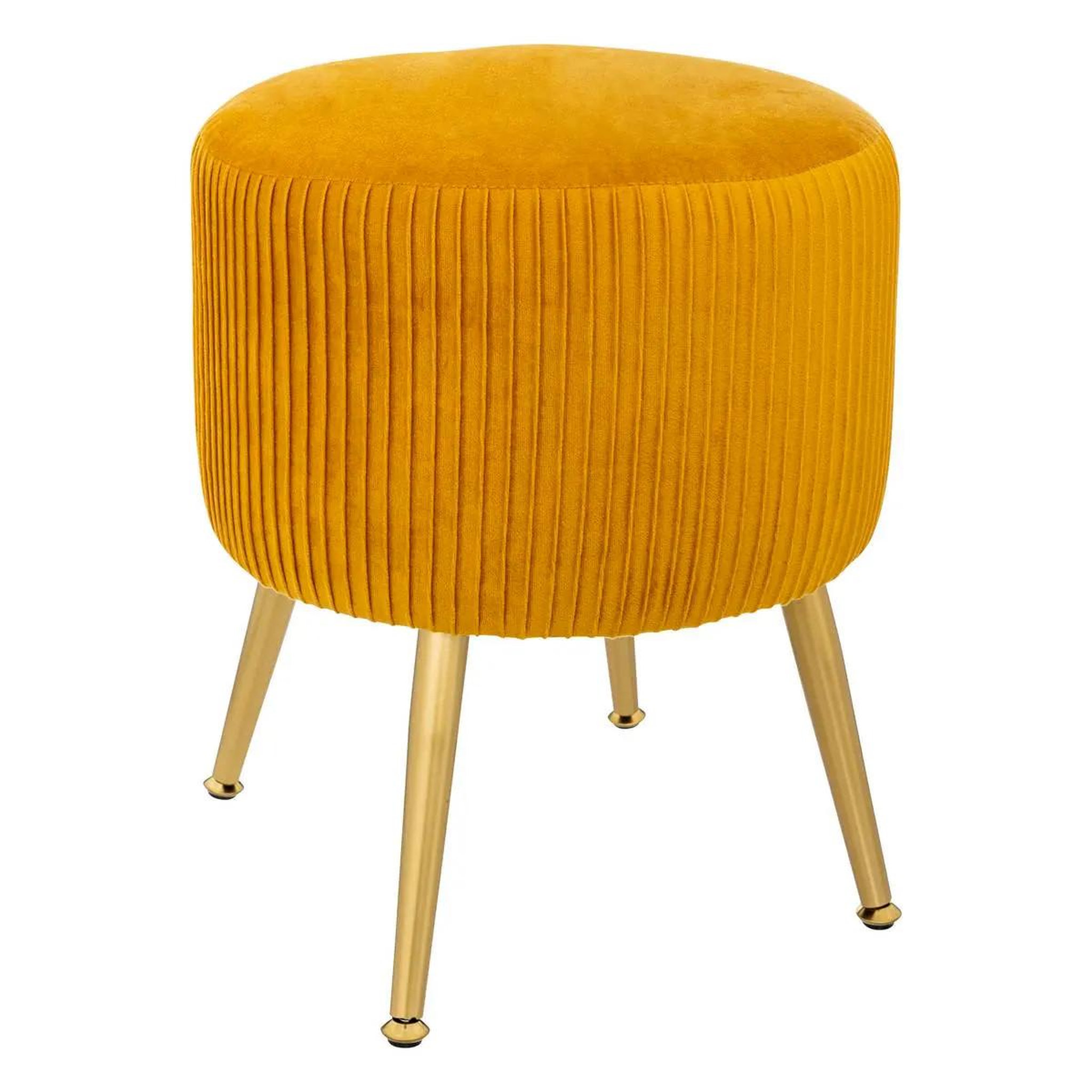 ATMOSPHERA Tabouret design en velours  solaro  41cm jaune