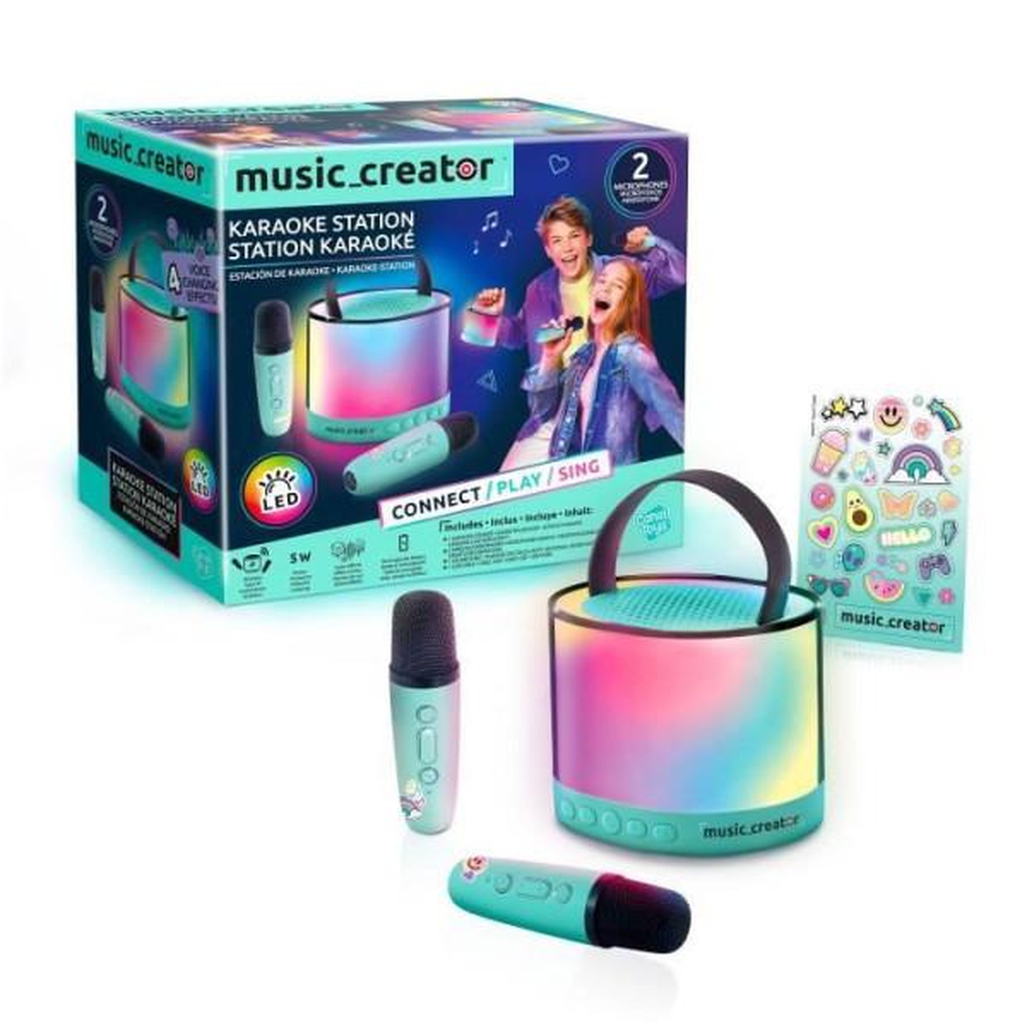Canal Toys Canal Toys - Music Creator - Mini Station Karaoké - Enceinte lumineuse avec 2 microphones sans fil - INF 044