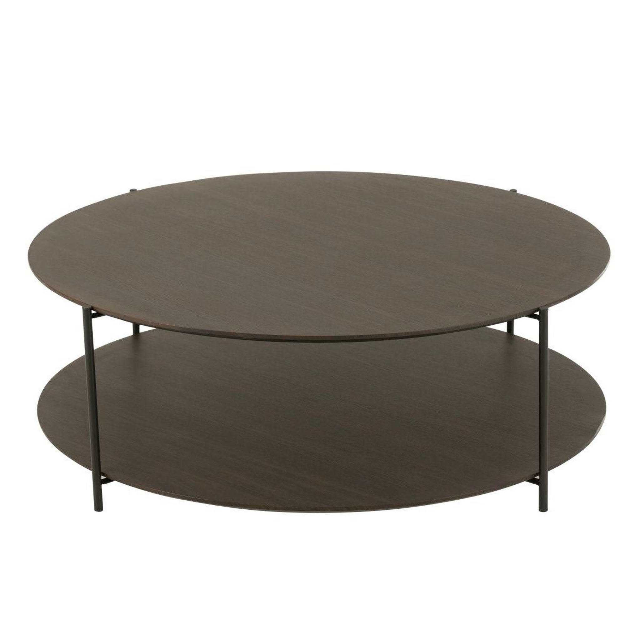 Voir la diapositive 2 : J-LINE Table basse design  rodolfo  113cm marron foncé