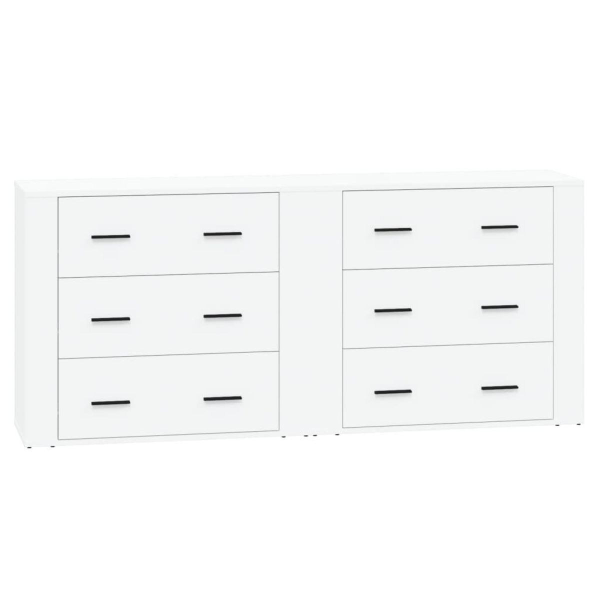 VIDAXL Buffets 2 pcs blanc bois d'ingenierie