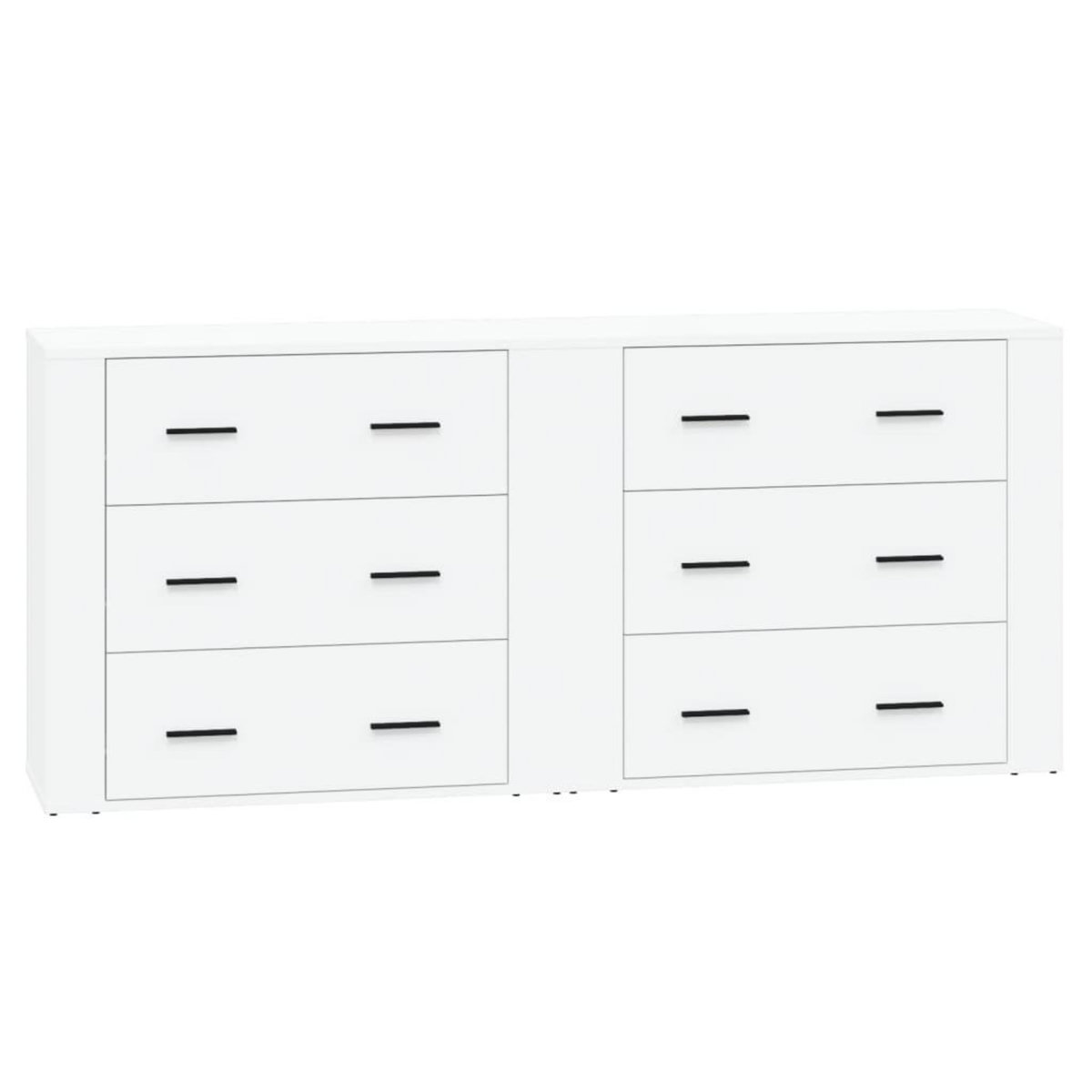 VIDAXL Buffets 2 pcs blanc bois d'ingenierie