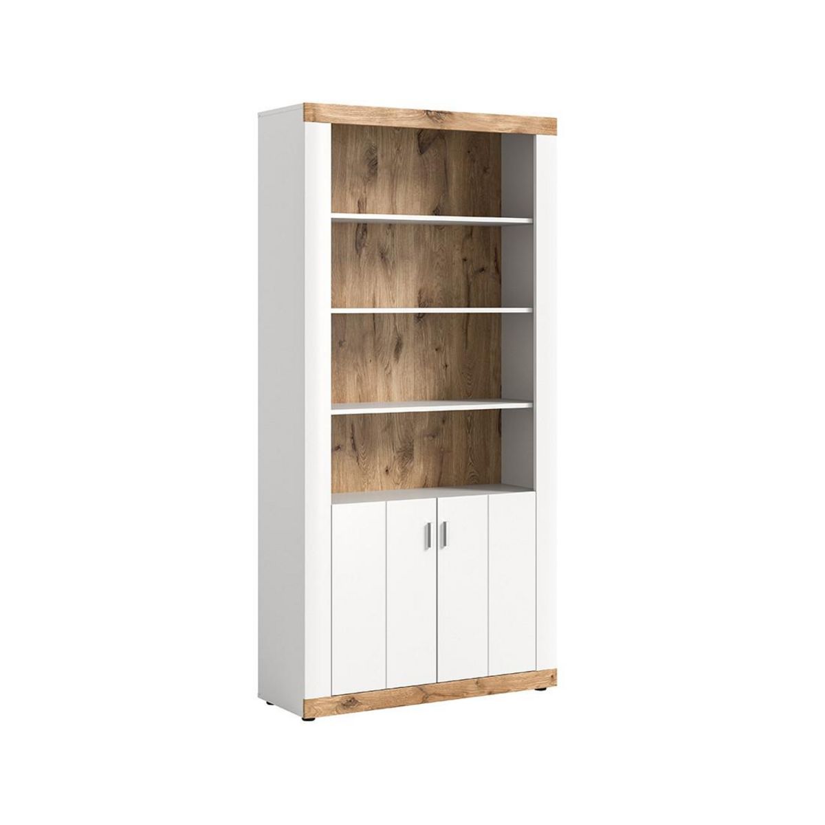 BEST MOBILIER Coventry - étagère - blanc et effet bois - 101x204 cm