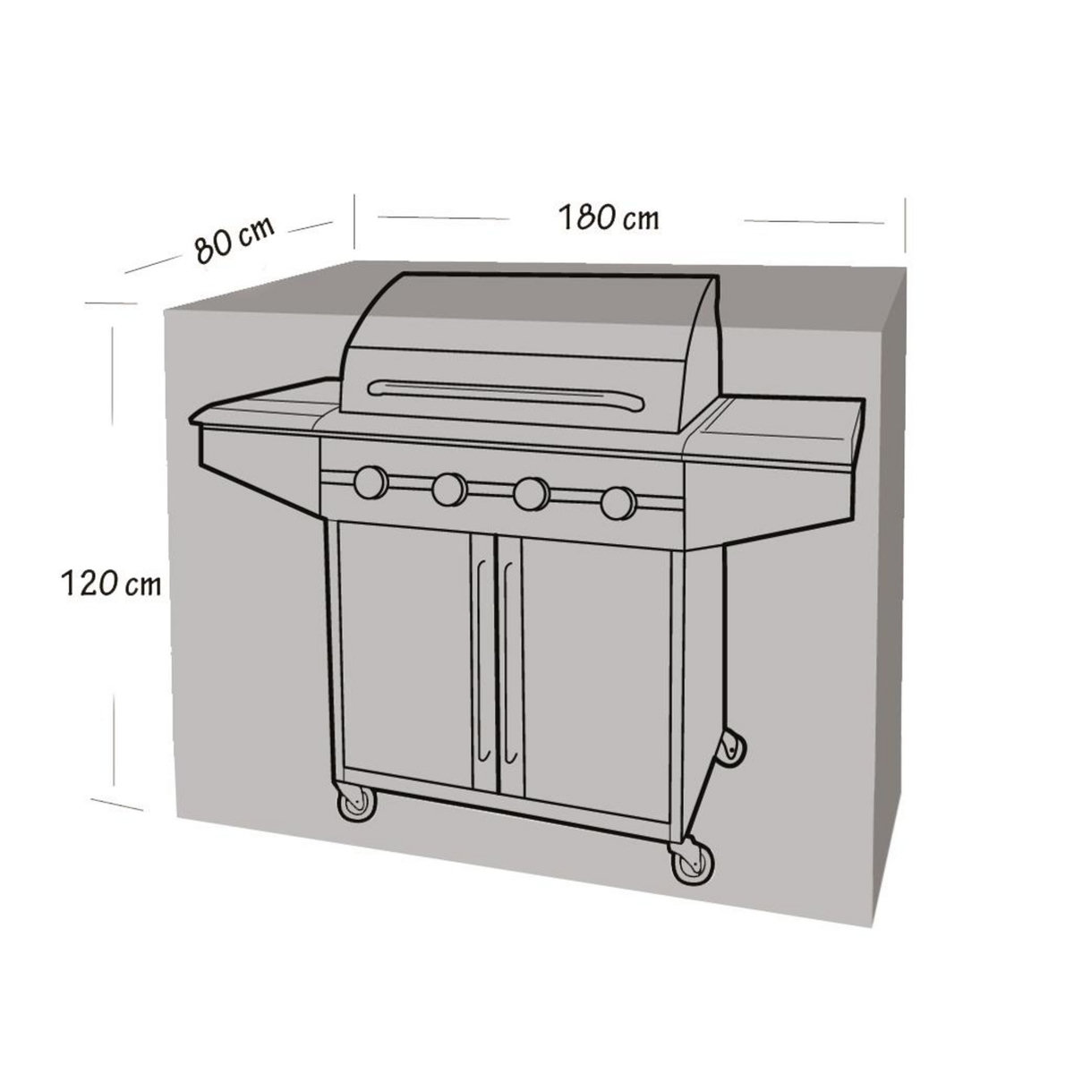  Housse de protection pour barbecue et plancha WERKA PRO 180 x 80 x 120 cm 180 x 80 x 120 cm