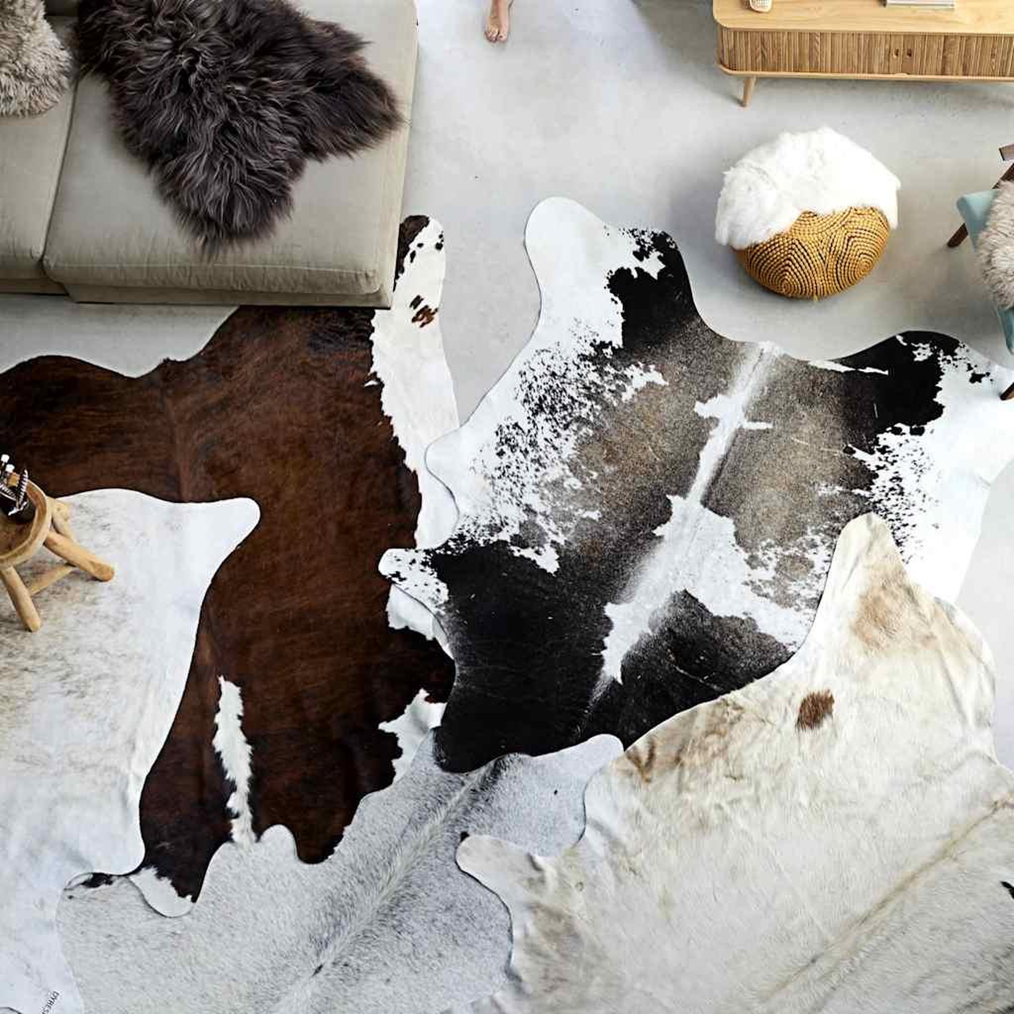VIDAXL Tapis en peau de vache veritable noir et blanc 180x220 cm