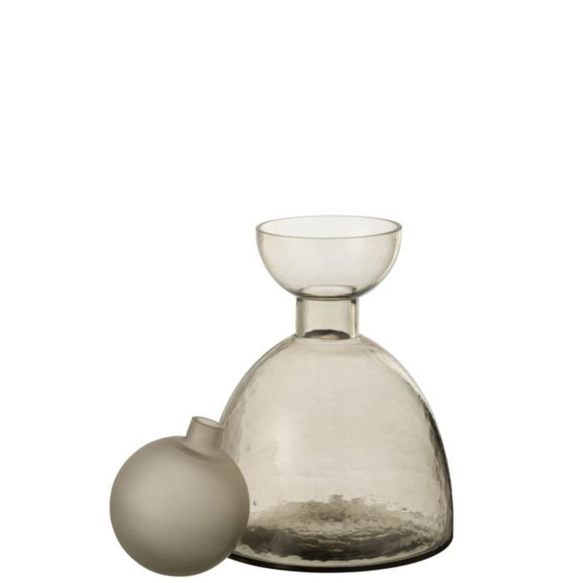 Paris Prix Vase Bouteille Bouchon en Verre  Yoko  29cm Grège