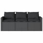 Voir la diapositive 4 : VIDAXL Canape de jardin avec coussins 3 places noir resine tressee
