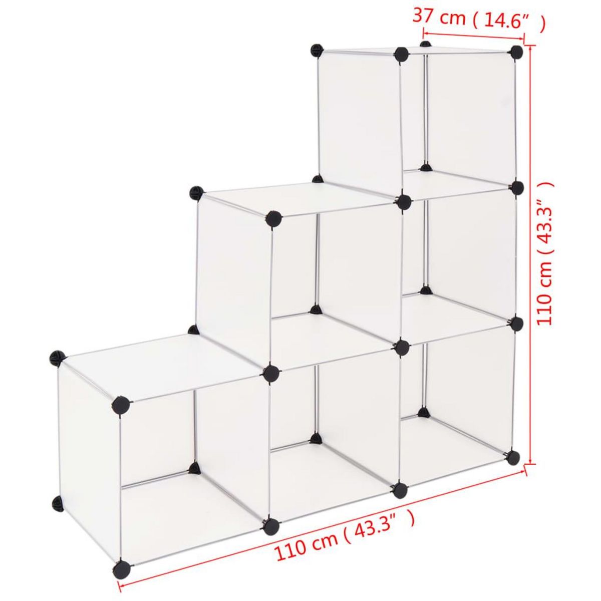 VIDAXL Organisateur de rangement cube avec 6 compartiments Blanc