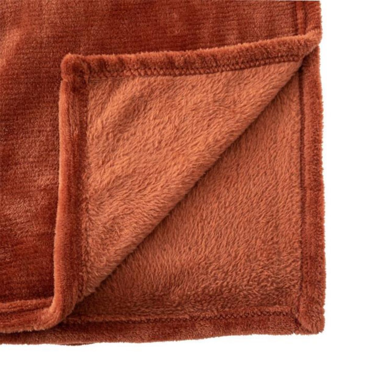 ATMOSPHERA Plaid Doux Uni  Flanel  125x150cm Terracotta