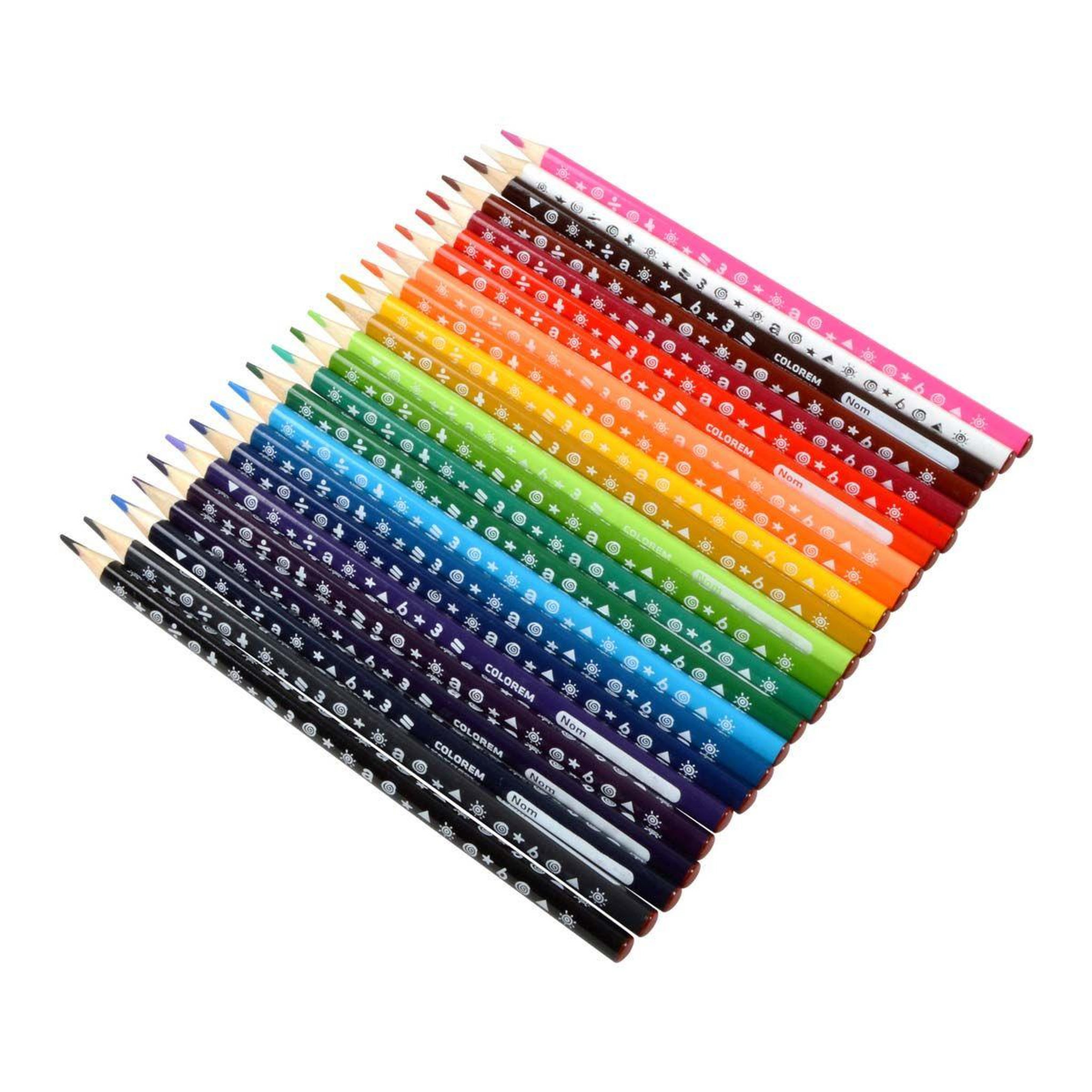 Voir la diapositive 1 : HOMEA Lot de 24 crayons de couleurs  intenses  multicolore