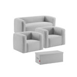 TERRACOTTA Salon gonflable 5 places - Terracotta - Intérieur et extérieur - Gris clair