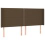 Voir la diapositive 3 : VIDAXL Tete de lit a LED Marron fonce 183x16x118/128 cm Tissu