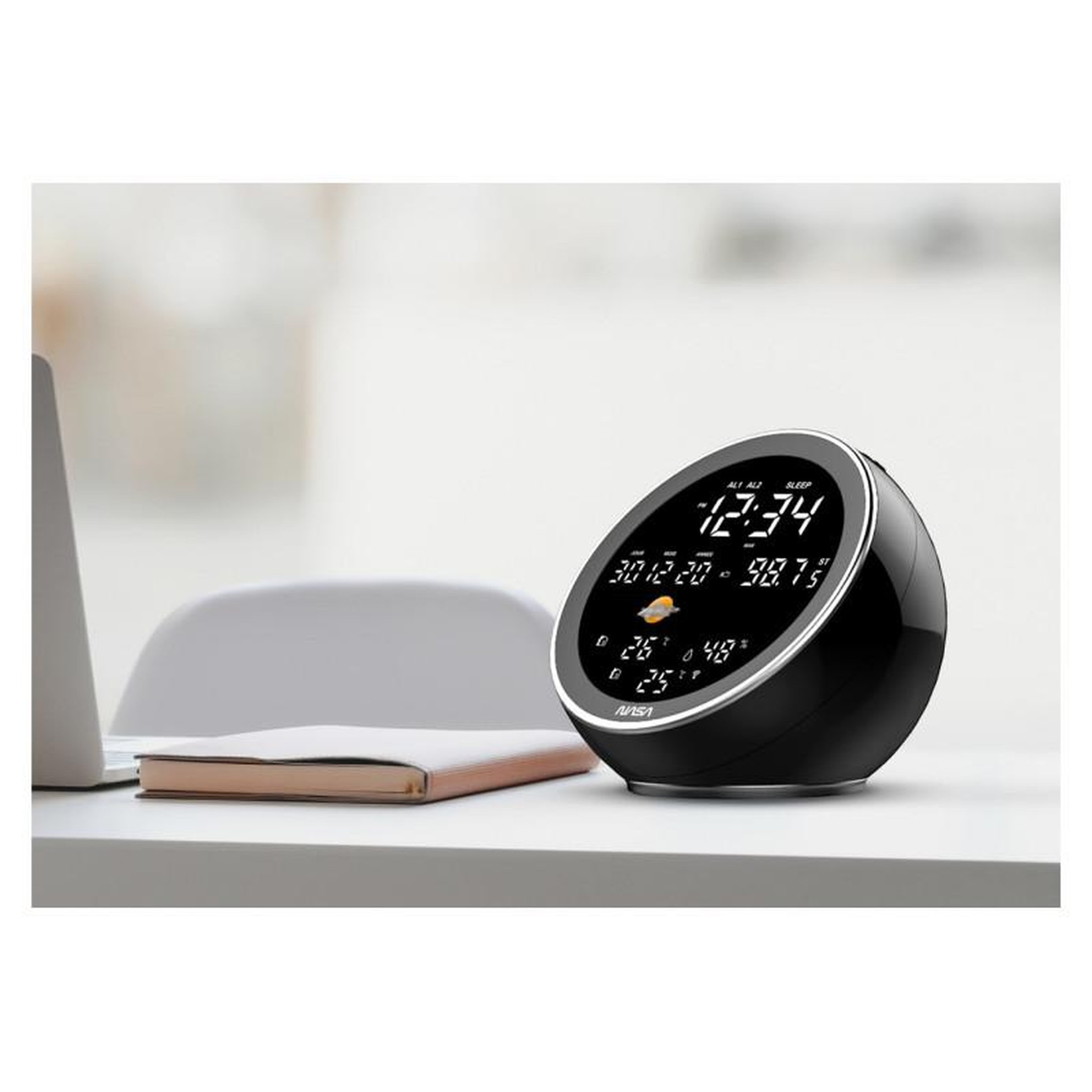 Voir la diapositive 5 : NASA Radio réveil Nasa WSP 1500BK Noir