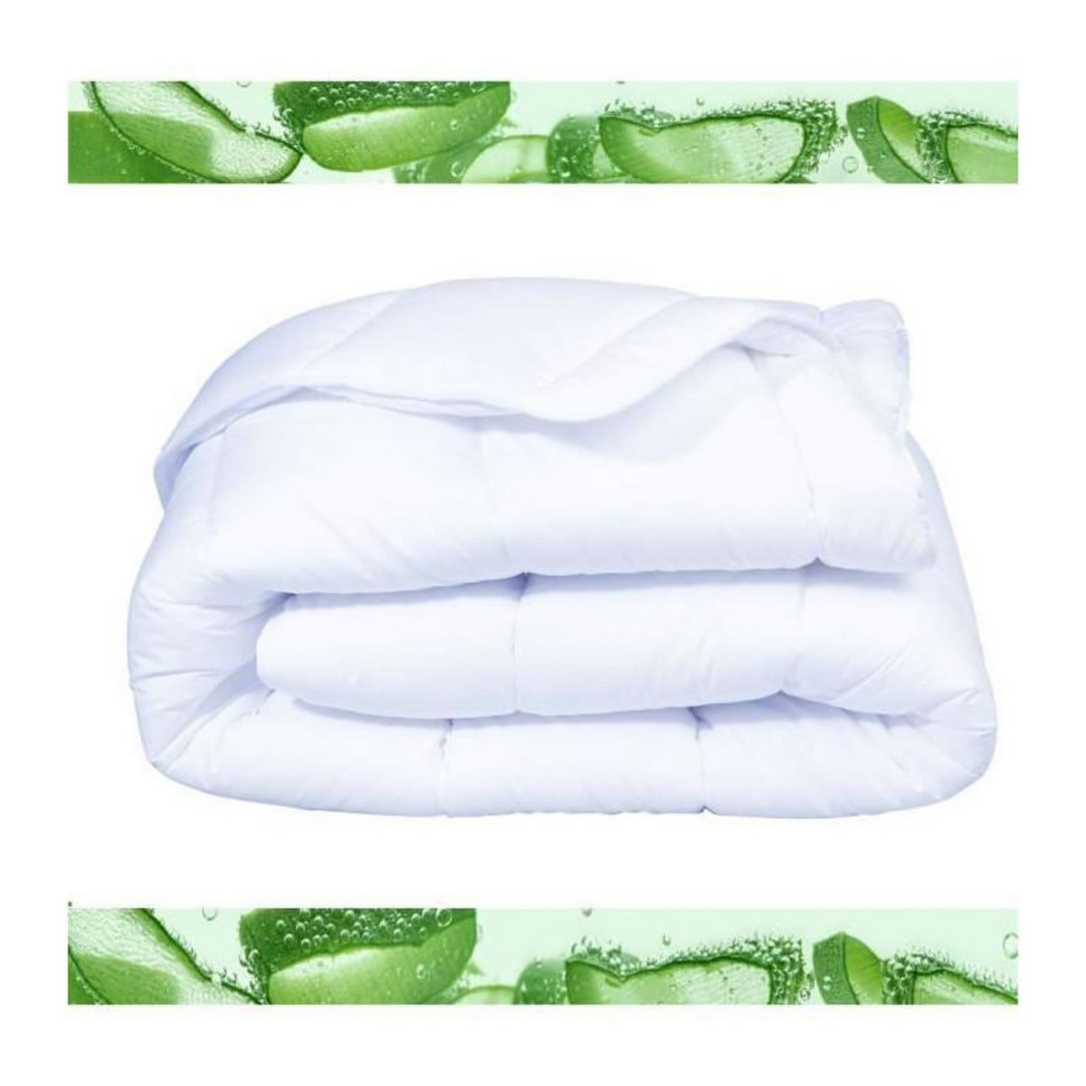 DODO Couette 240x260 cm DODO ALoe - Tempérée - 300G/m² - Couette 2 personnes - Douce et Confortable - Blanc