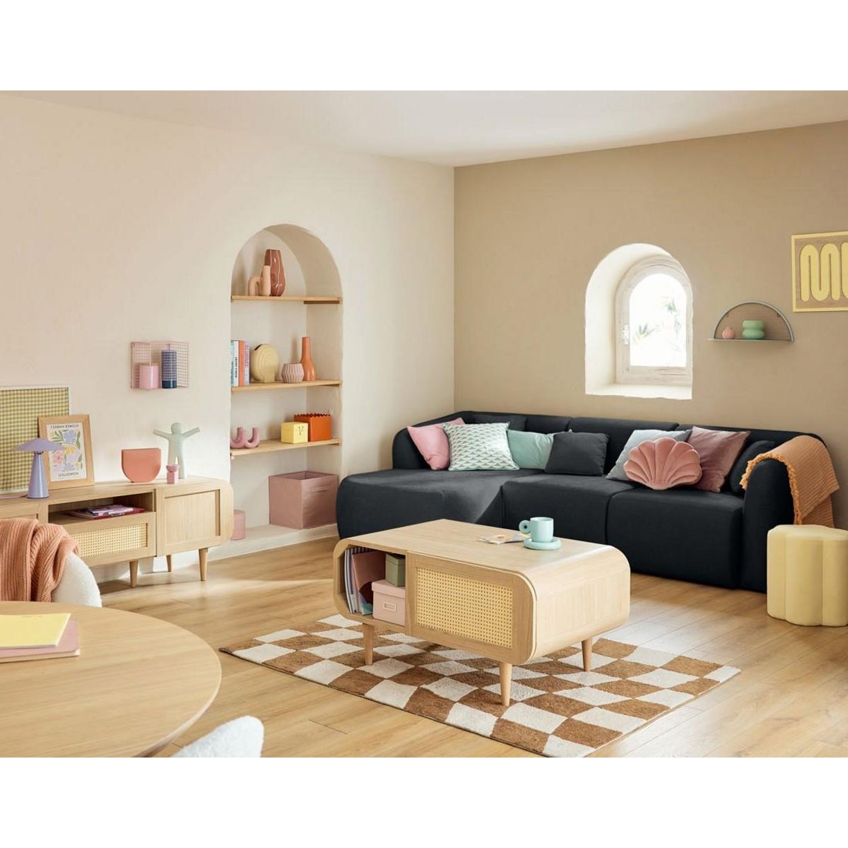 LISA DESIGN Ikare - canapé modulable d'angle gauche - 4 places - en tissu