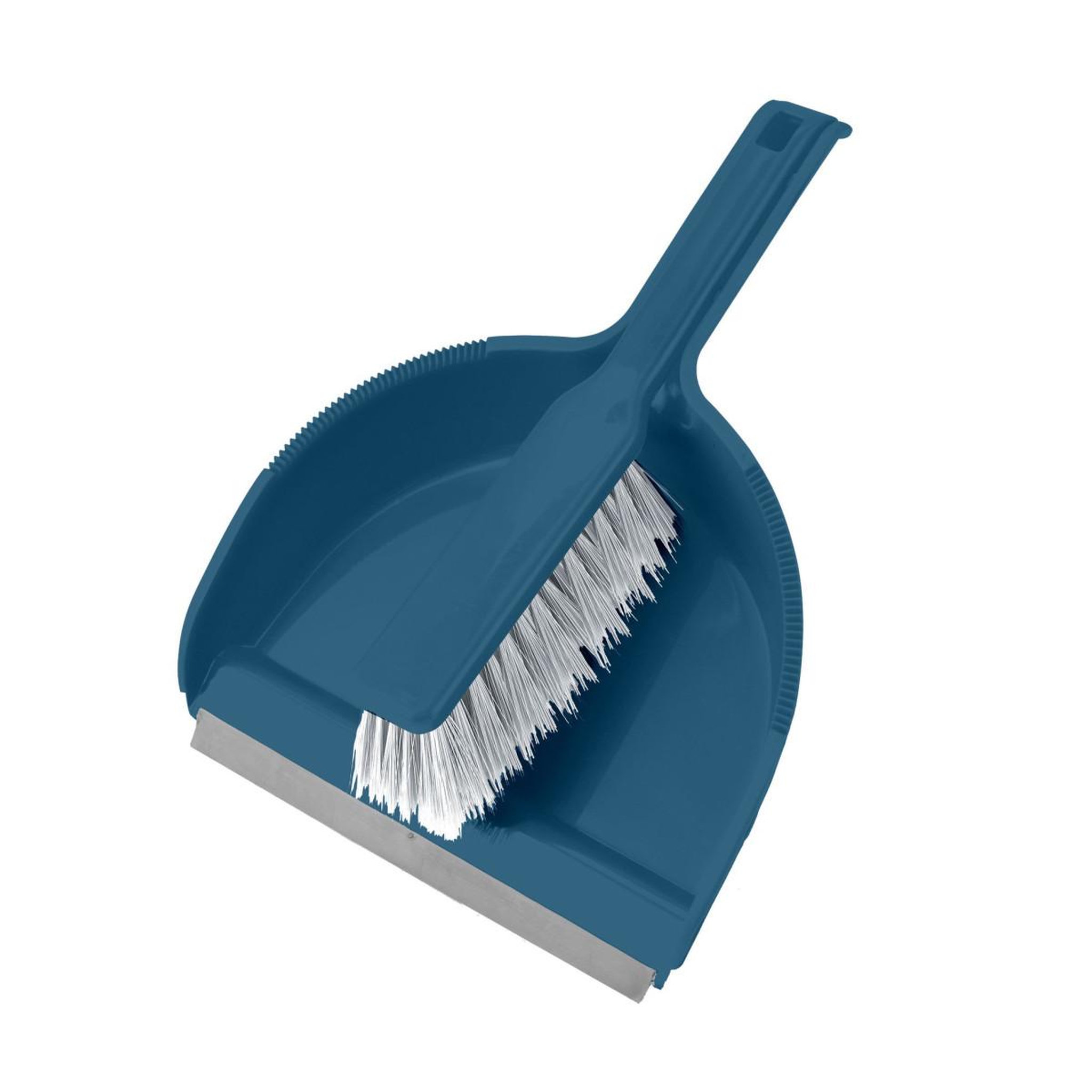 HOMEA Pelle & balayette  rebord gomme  bleu paon