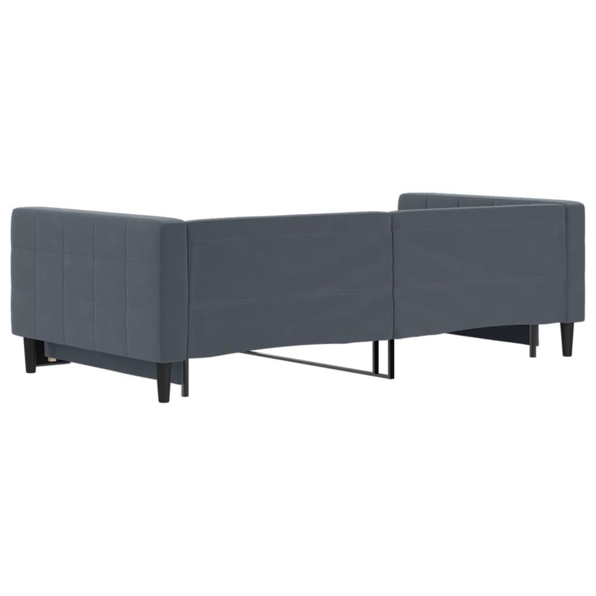 Voir la diapositive 5 : VIDAXL Lit de jour avec gigogne sans matelas gris fonce 100x200 cm