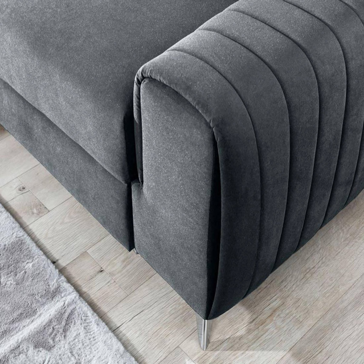 BEST MOBILIER Talisay - canapé d'angle gauche - 5 places - convertible avec coffre - en velours