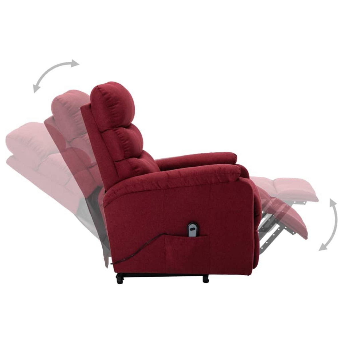 VIDAXL Fauteuil Rouge bordeaux Tissu