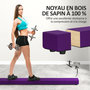 Voir la diapositive 6 : HOMCOM Poutre gymnastique pliable 210 cm - poutre d'équilibre antidérapante - bois de pin revêtement flanelle violet