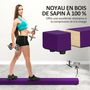 Voir la diapositive 6 : HOMCOM Poutre gymnastique pliable 210 cm - poutre d'équilibre antidérapante - bois de pin revêtement flanelle violet