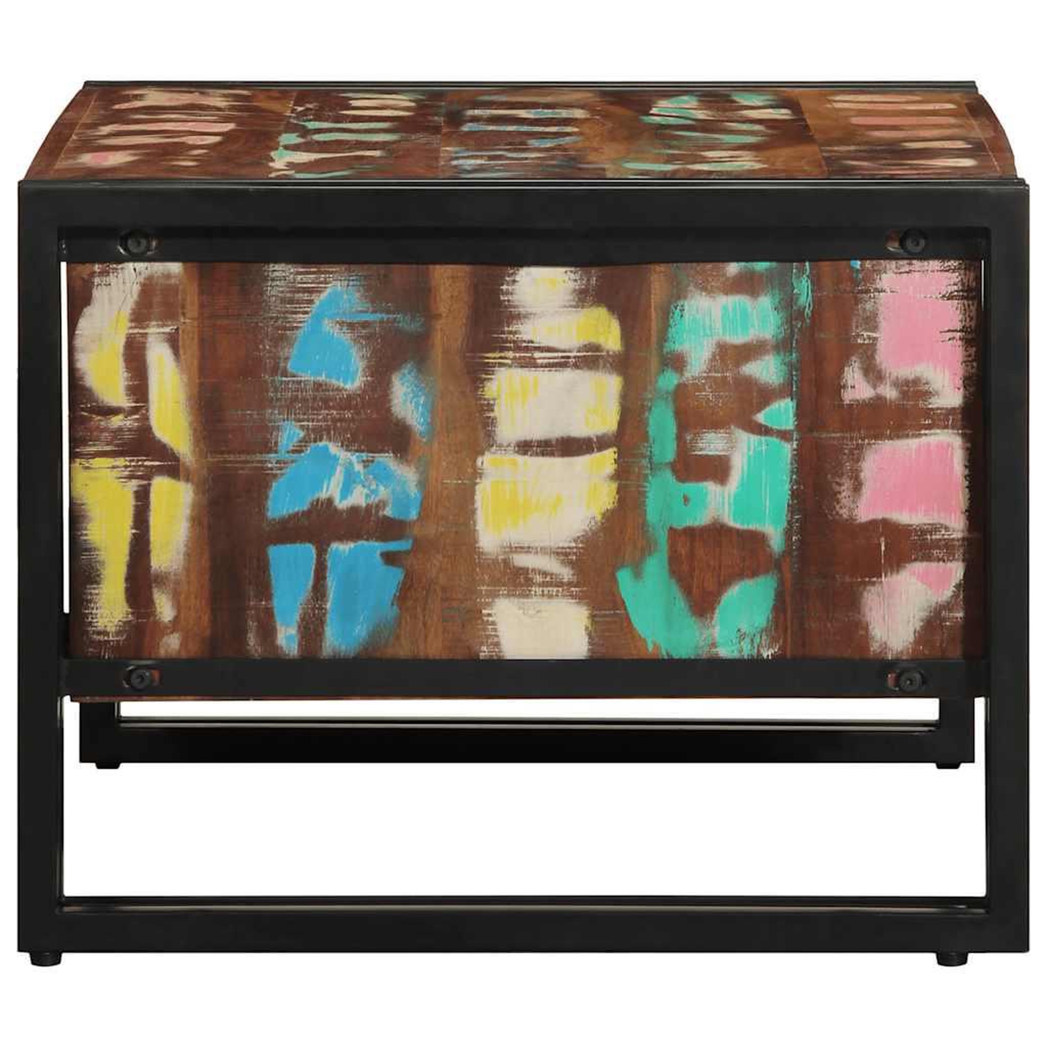 Voir la diapositive 5 : VIDAXL Table basse multicolore 70x50x38 cm bois de recuperation massif