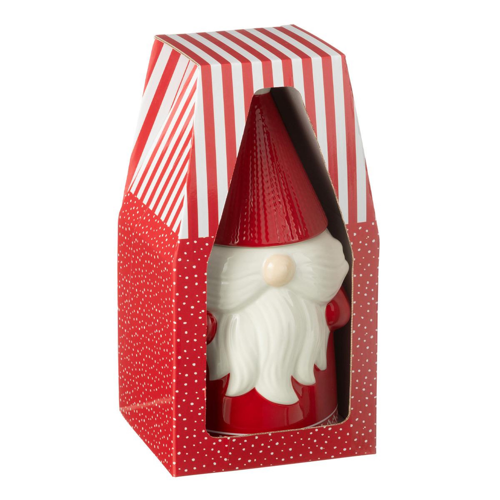Voir la diapositive 3 : J-LINE Boîte à biscuits en céramique  père noël  33cm rouge