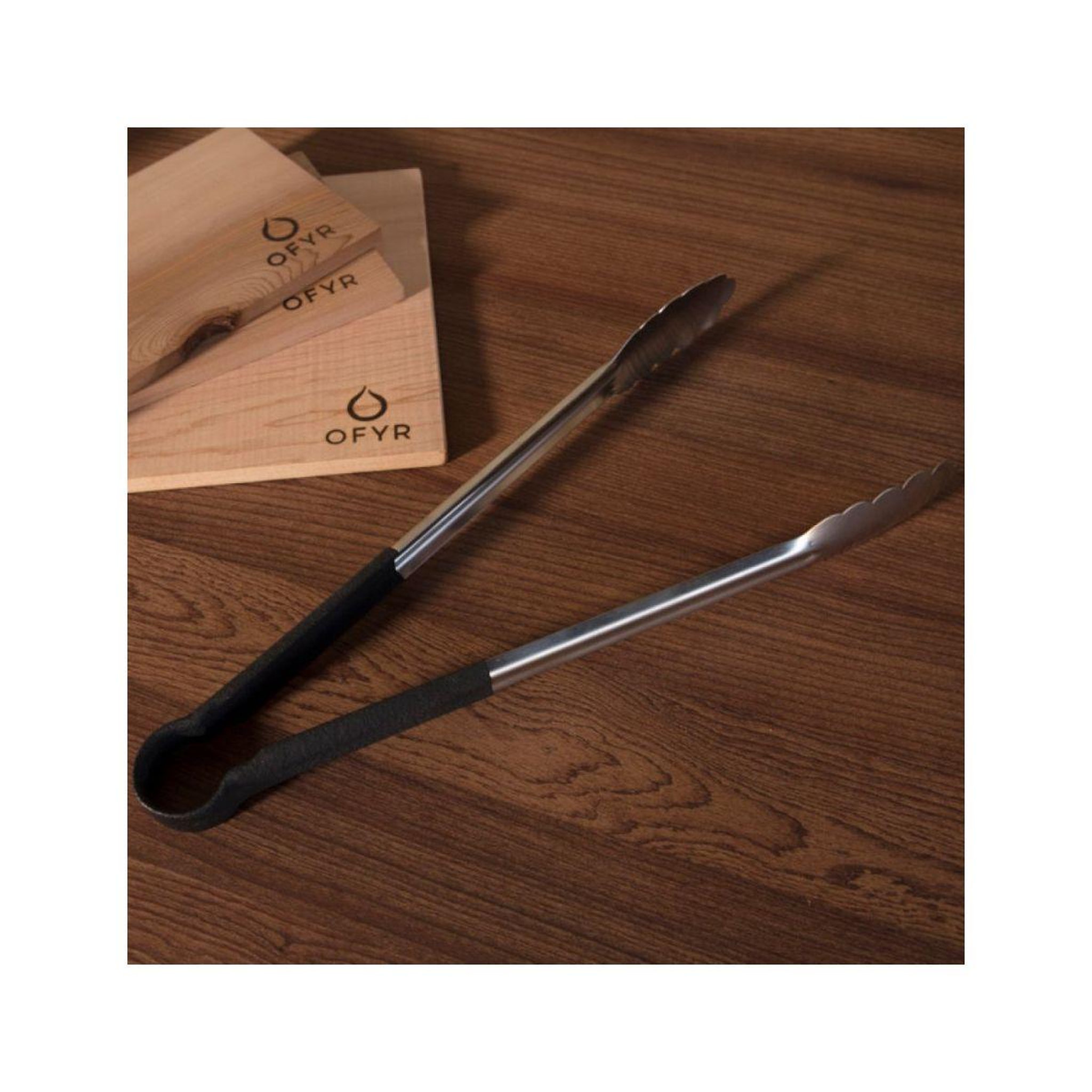 Voir la diapositive 3 : OFYR Ustensile barbecue inox manche noir