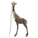 Paris Prix Lampe à Poser en Résine  Girafe  80cm Or Foncé