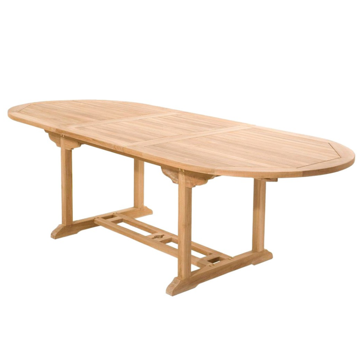 CONCEPT USINE Salon de jardin Teck 10 places Table ovale 6 chaises 2 fauteuils KAJANG