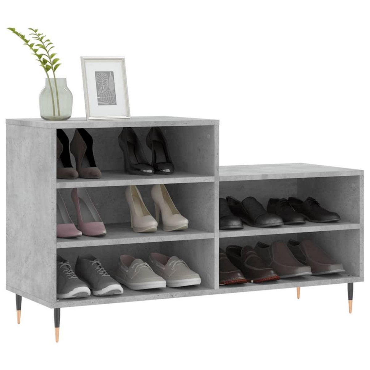VIDAXL Armoire a chaussures Gris beton 102x36x60 cm Bois d'ingenierie