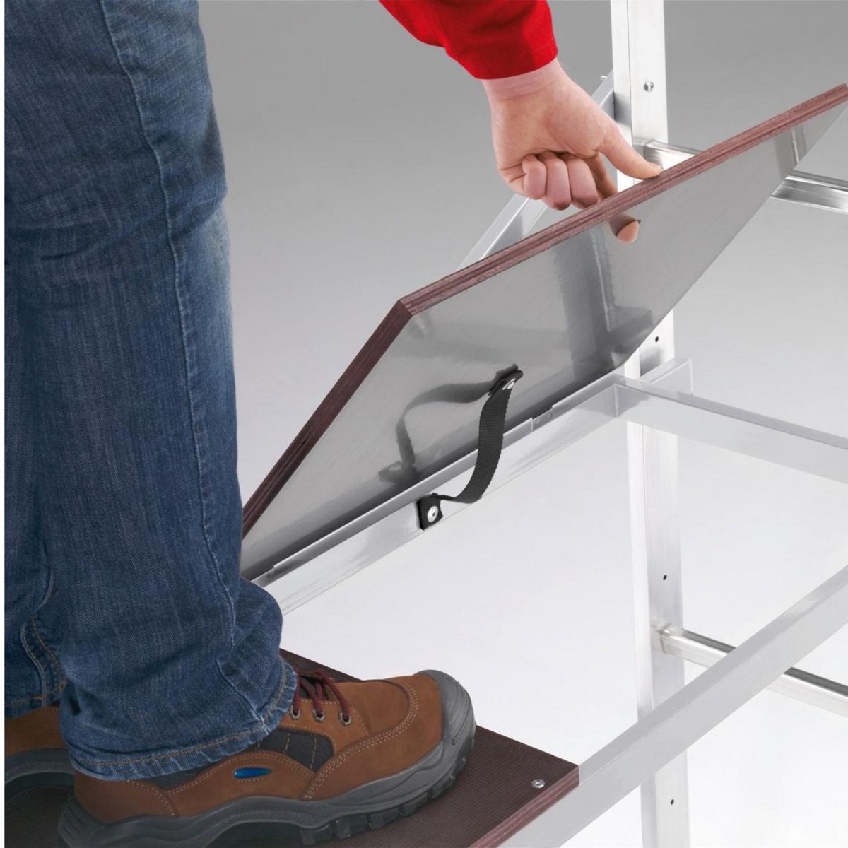 HAILO Echafaudage roulant d'escalier 5m en aluminium - HOBBYSTEP H5