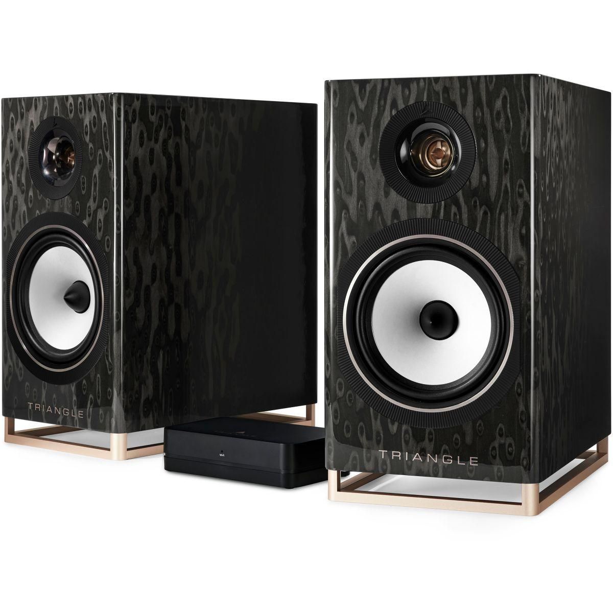 Triangle Enceinte bibliothèque active Capella Etoile Noire