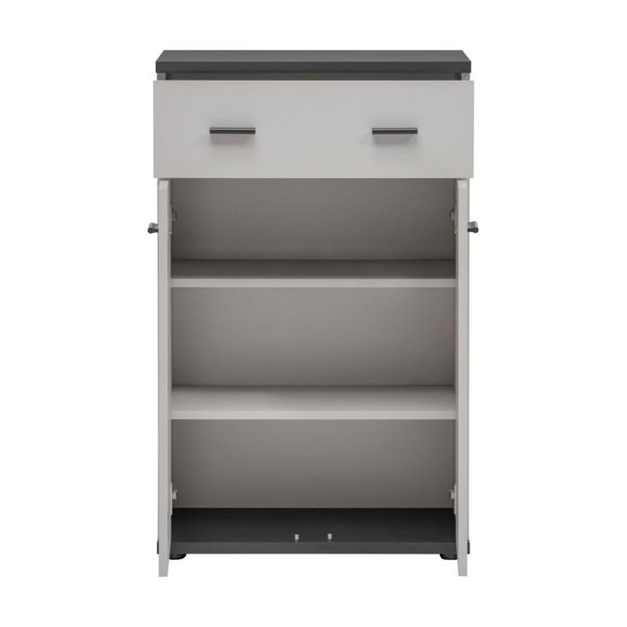 Voir la diapositive 2 : Paris Prix Meuble de Rangement  Hugo  96cm Gris & Noir
